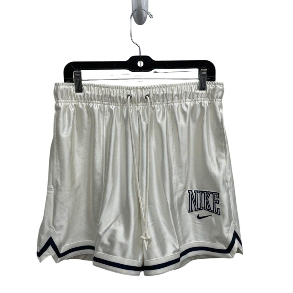 Nike Womens Sportswear Loose Fit Mid Rise Satin Shorts White HJ0163-133 Size M